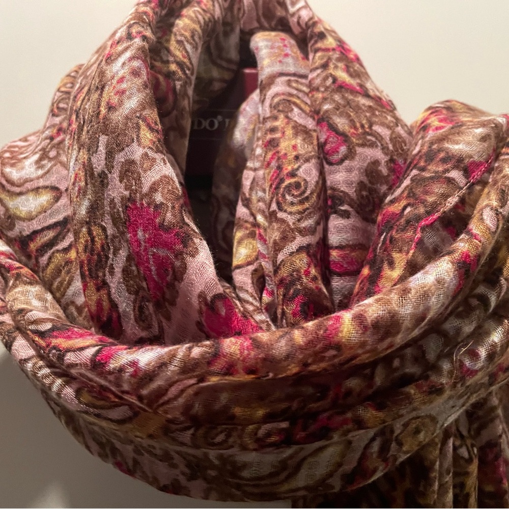 Steve Madden Large Scarf Wrap Brown Mauve Pinks (40x 70) NWT new!